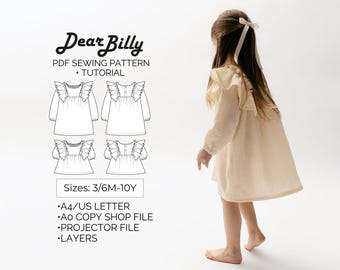 Girls Blouse + Dress Bundle PDF Sewing Pattern 3/6M-10Y