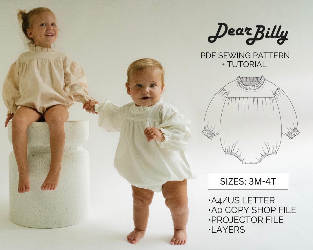 Baby Toddler Bubble Romper PDF Sewing Pattern 3M-4T - Etsy