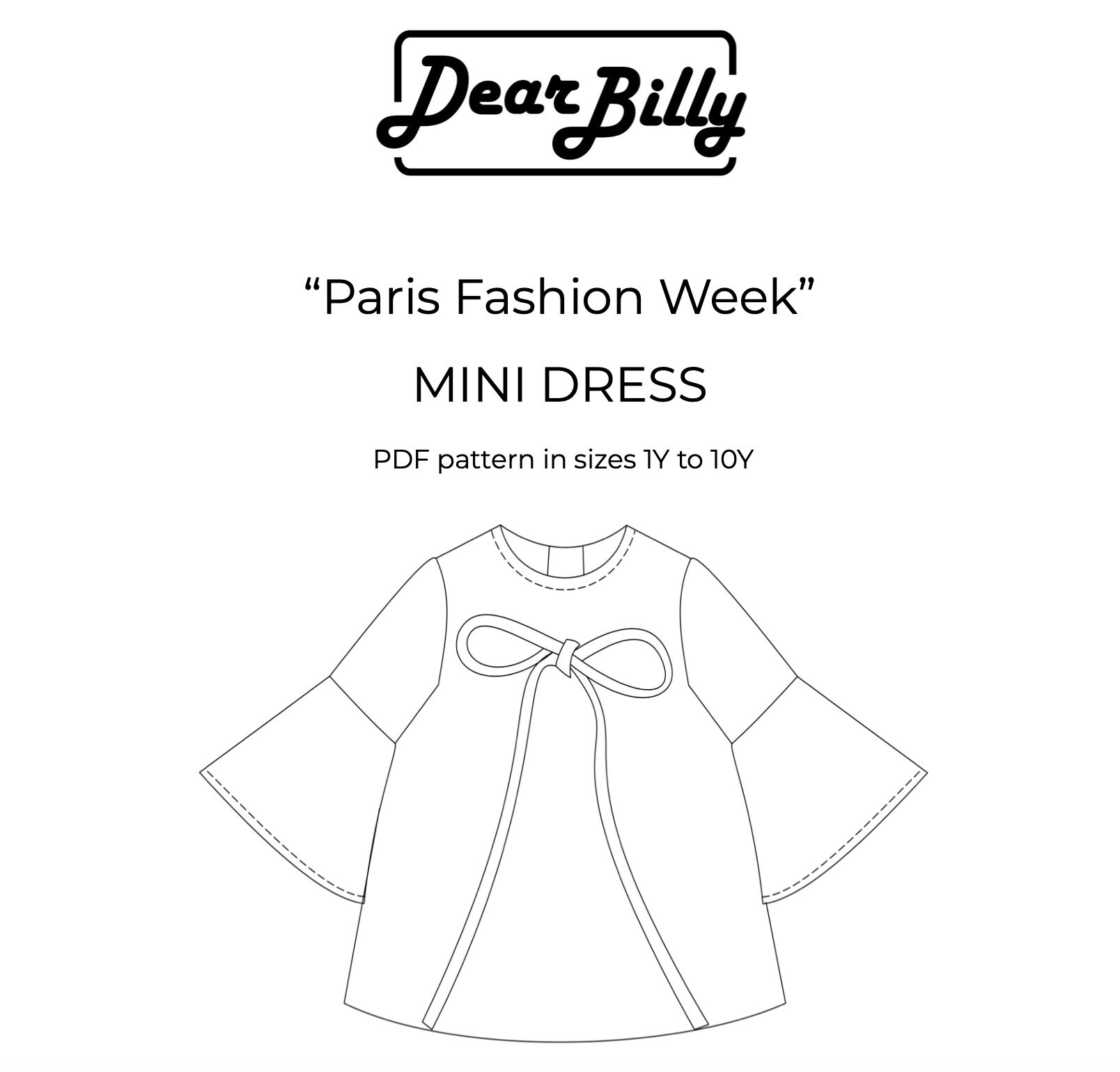 Girls Dress PDF Sewing Pattern Sizes 1Y To 10Y Long Sleeve Mini Dress lolilet-red-bra-women-s-size-32-70