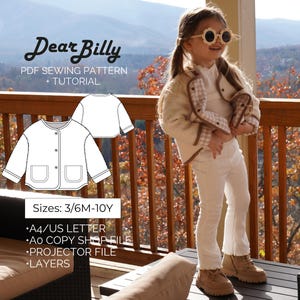 Vändbar jacka PDF-sömnadsmönster 3/6 M-10Y