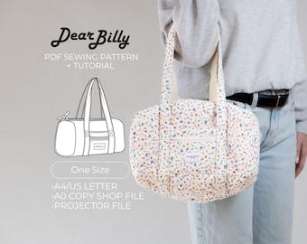 Mini Duffel Bag Sewing Pattern PDF | Speedy Weekender, Gym or Diaper Bag (Digital Download)