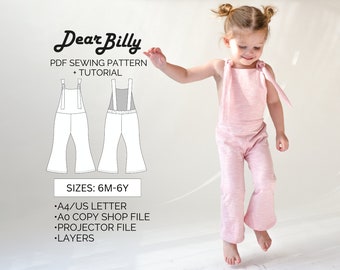 Flare Jumpsuit PDF Sewing Pattern 6M-6Y