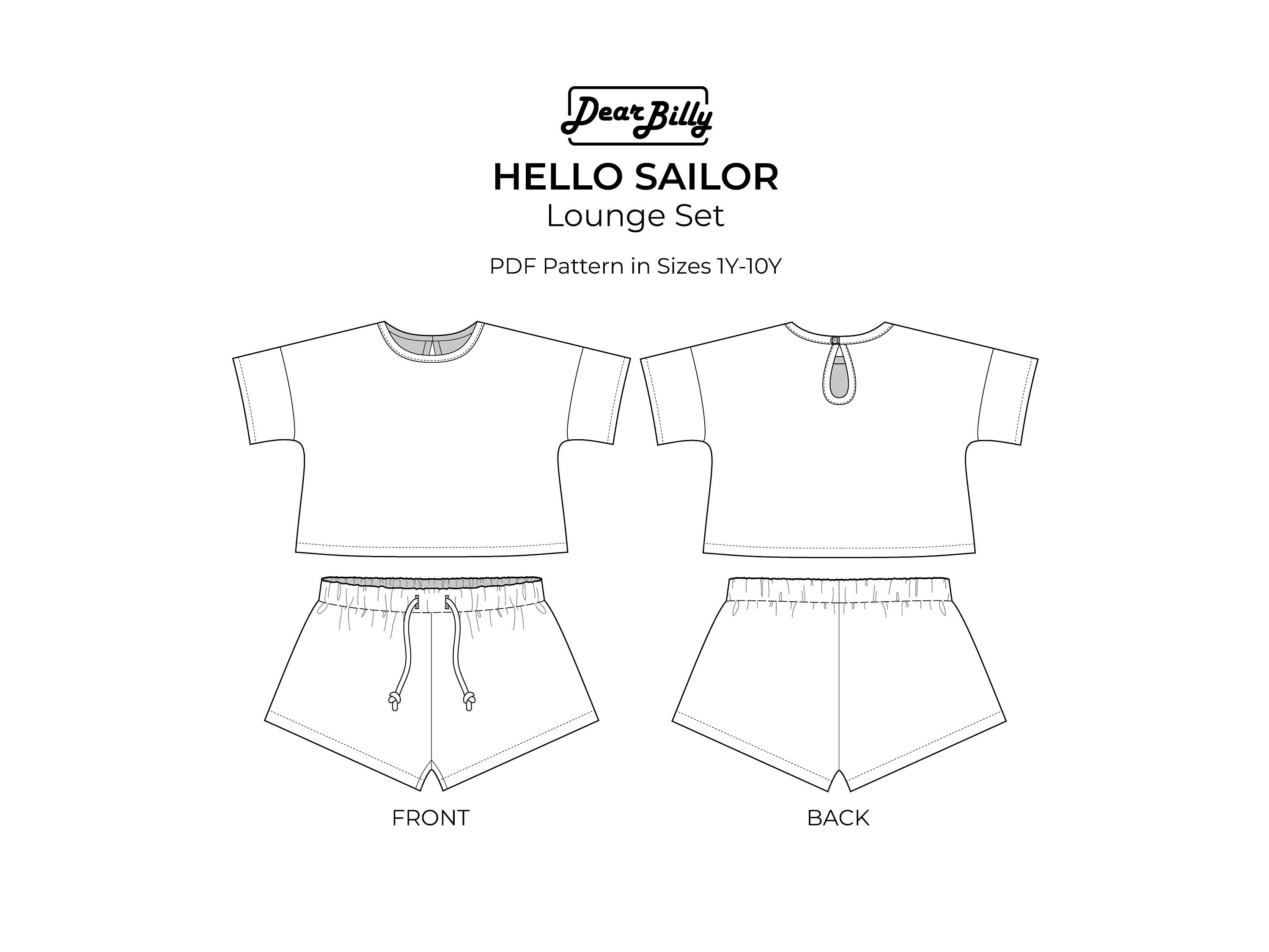 Kids Matching Set PDF Sewing Pattern 1Y-10Y Oversized Top and Shorts - Etsy