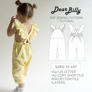 Toddler/Child Jumpsuit PDF Sewing Pattern 1Y-10Y