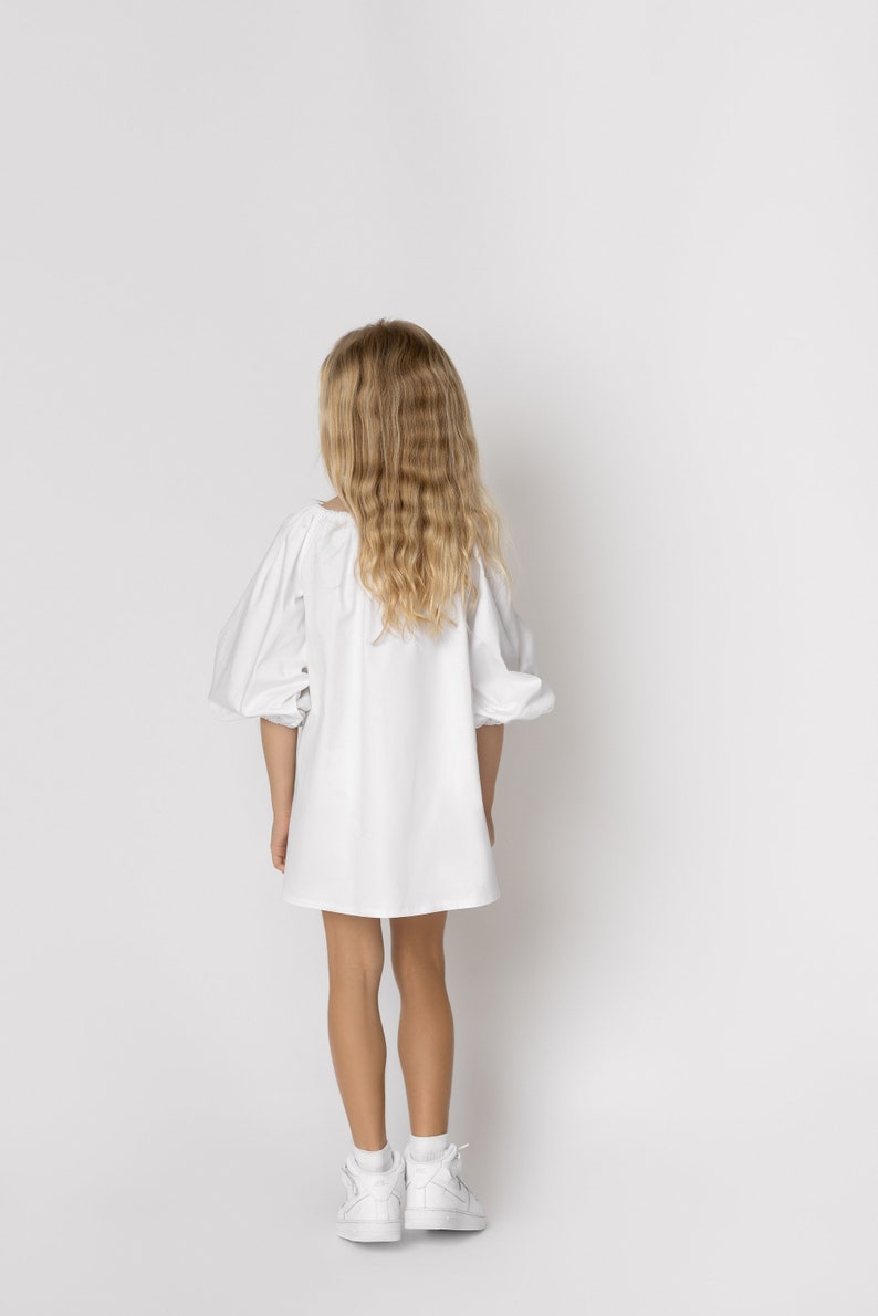 Abstract Print Puff Sleeve Babydoll Dress main image 1