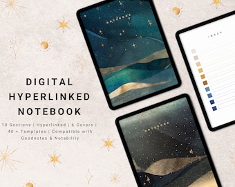 Cuaderno digital vertical, con hipervínculos, compatible con Goodnotes y Notability (descarga digital)