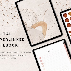Aesthetic Portrait Digital Notebook, Goodnotes, iPad, Stickers (Digital Download) image 1