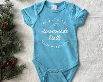 Homemade Rolls Made With Love Baby Onesie Gift Baby Boy Baby Girl