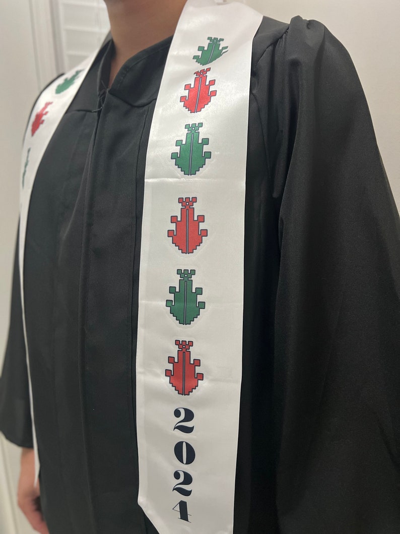 Palestine Tatreez image Graduation Stole Falasteen Grad Stole Sash