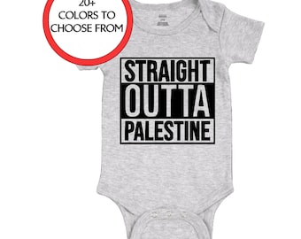 Baby's Straight Outta Palestine Graphic Onesie Gift Baby Boy Baby Girl