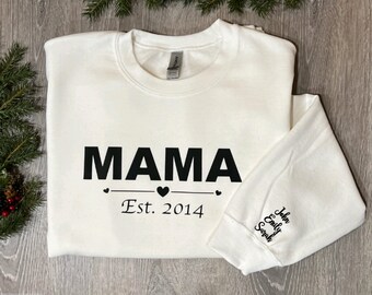 Mama Established Year And Kids Names Customized 2022 2023 2024 New Mom Gift Baby Shower Gift Mother's Day Gift Gift For Her Mommy Mom Mama