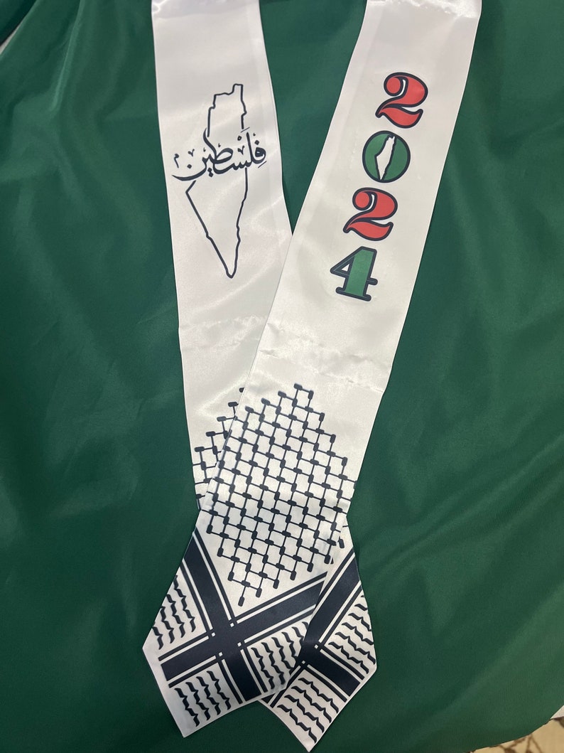 Palestine Keffiyeh Hatta Image Graduation Stole Falasteen Grad Stole Sash Custom Year Shemagh image 2