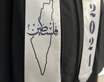 Palestine Graduation Stole Falasteen Grad Stole Sash Custom Year Shemagh