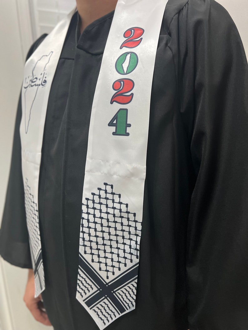 Palestine Keffiyeh Hatta Image Graduation Stole Falasteen Grad Stole Sash Custom Year Shemagh image 3