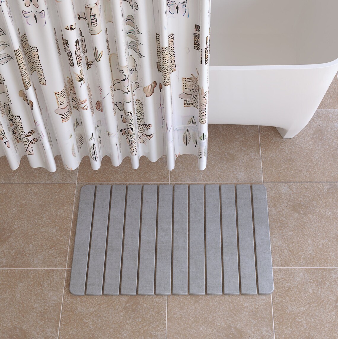 Quick Dry Diatomite Stone Bathroom Rug Minimalist Decor Etsy