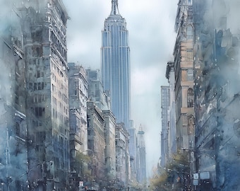 City Scape – Digital Art Print | Urban Landscape | Modern Wall Art | New York City Decor