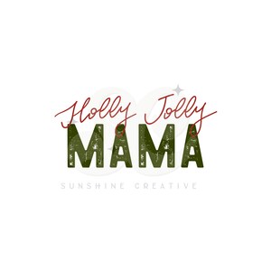 Holly Jolly Mama PNG, archivo de camiseta navideña para sublimación, camisetas navideñas para mamá y yo, regalos para mamá