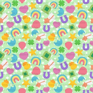 Lucky Charm seamless pattern svg, st Patrick’s day png, lucky charms, marshmallow clipart seamless pattern, shamrock svg, pot of gold