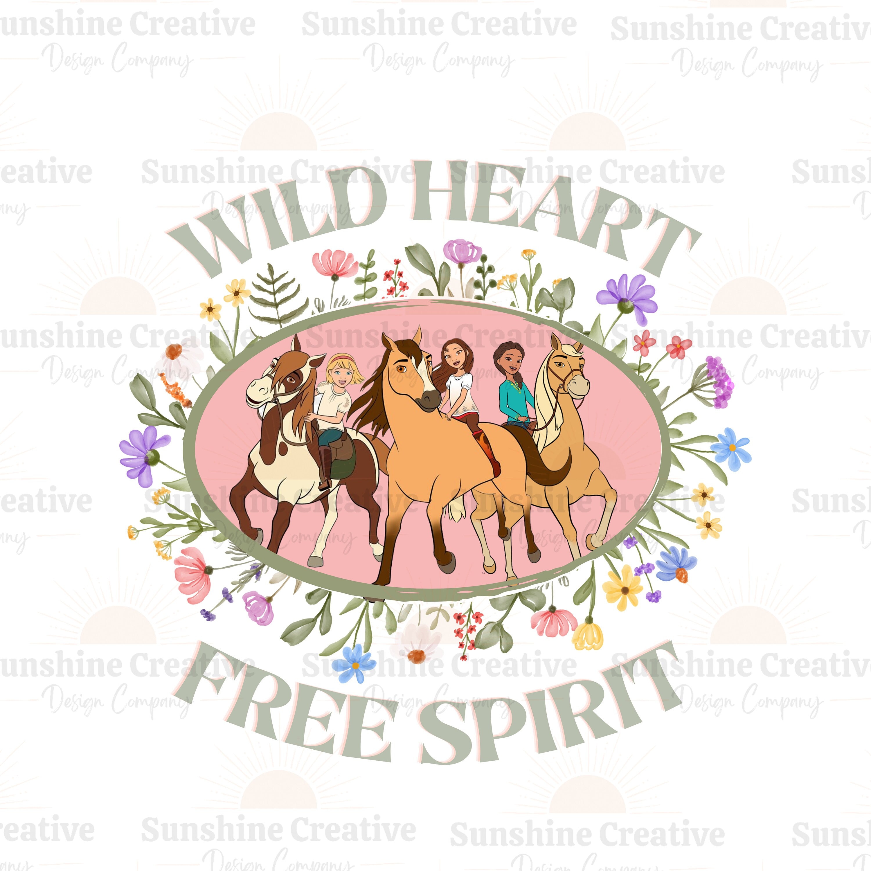 Spirit Riding Svg Wild Heart Free Spirit Png, Horse Sublimation, Boho Horse Png, Spirit ...