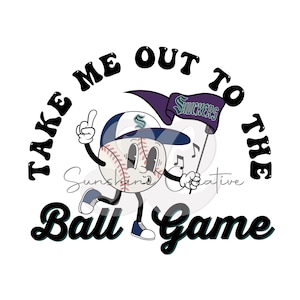 Take me out to the ball game png, vintage baseball cartoon, retro baseball shirt sublimation png, shuckers