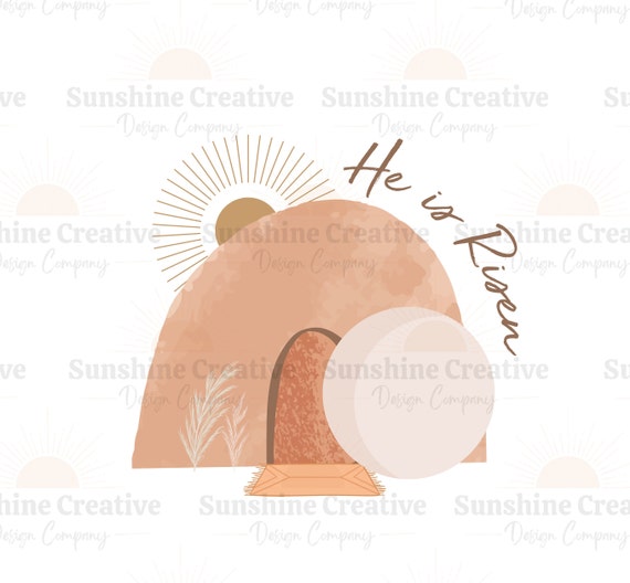 He is Risen PNG Easter Resurrection SVG Clipart Aesthetic Etsy