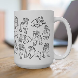 Bulldog Lover Coffee Cup | 15 oz DISHWASHER safe mug | English Bull Dog Gift