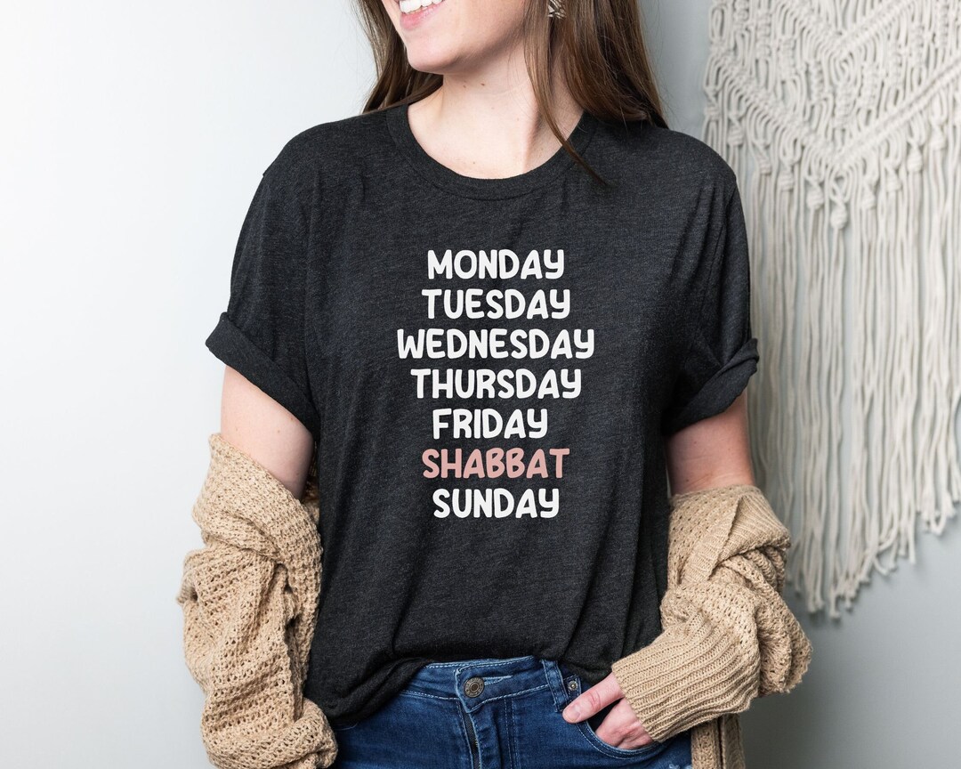 jewish-days-of-the-week-t-shirt-celebrate-shabbat-tee-unisex-fit-dark