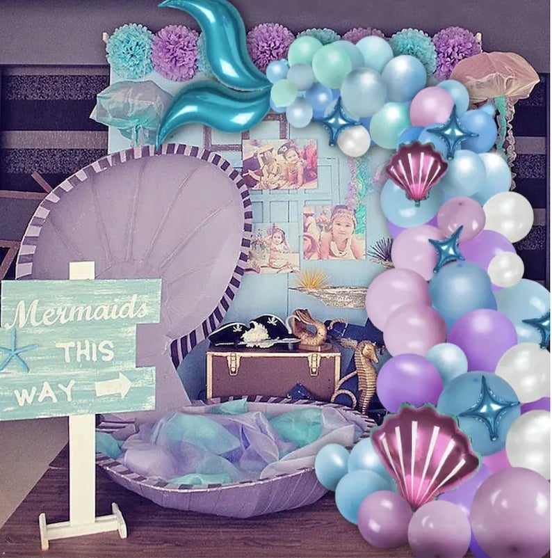 Mermaid Tail Balloon Garland Arch Kit Mermaid Theme Girl Etsy