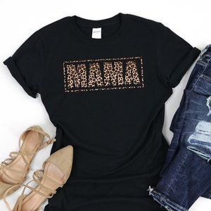 Leopard Print Mama Shirt, Cheetah Mama Shirt for Mother&#39;s Day, Gifts for Mom, Cute Mama Gift for Mothers Day, Mama Shirt, Gift for Shirt