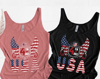 USA Tank Tops, 4th of July Tank Top for Women, American Flag Shirt, July 4th Tanks Women, Womens Muscle Tank, Cute Womens 4th of July Tanks
