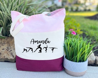 Gymnastics Tote Bag, Gymnastics Gifts, Customized Gym Bag, Gymnastics Bag Personalized, Gymnastics Bag for Girls, Personalized Tote Bag