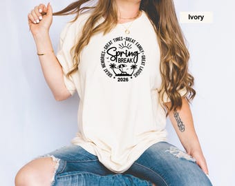Comfort Colors® Custom Spring Break Shirt, Personalized Family Vacation Tee, Beach Trip Group Shirt