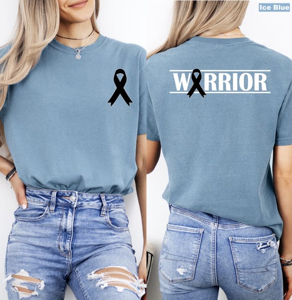 Comfort Colors® Skin Cancer Warrior Shirt, Melanoma Awareness Ribbon T-Shirt