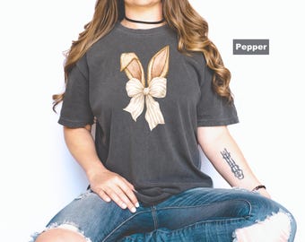 Comfort Colors® Easter Bunny Shirt, Bow and Ears Design