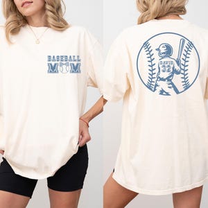 Comfort Colors® Baseball Mama Shirt, Custom Name And Number Back Shirt, Mom Baseball T-shirt, Baseball Mama Shirt, Baseball Mom Gift