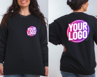 Custom Logo Sweatshirt, Your Business Logo or Brand Logo, Your Company Logo Sweatshirt, Front and Back Logo Hoodie
