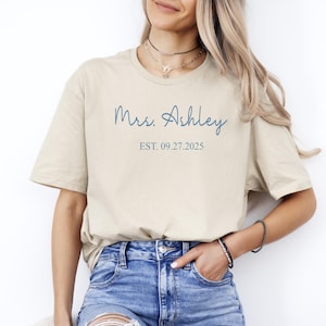 Personalized Mrs Shirt, Personalized Bachelorette Shirts, Bachelorette Party Shirt, Bridal Party Shirt, Bridesmaid Gift, Custom Wedding Gift