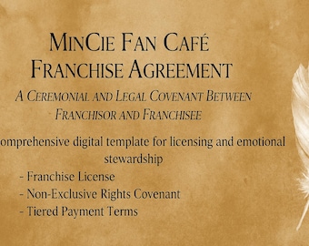MinCie BTS-ARMY Fan Cafe Franchise Agreement on Editable Canva Template