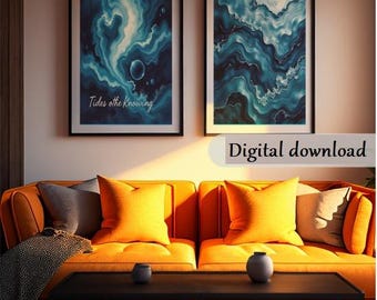 Abstract Wall Art Set– “Tides of Knowing”