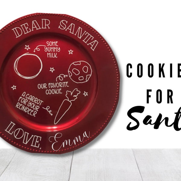Santa’s plate customizable , Santa cookie plate , Cookies for Santa , Christmas plate