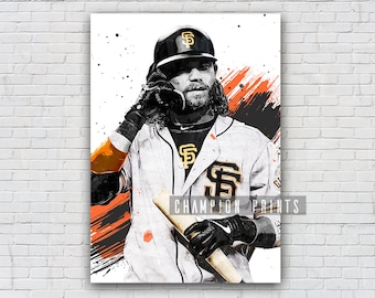 Brandon Crawford Poster, San Francisco Giants Print, Kids gift, Gym, Man Cave Decoration, Basement, Boys Playroom Decor, Baseball Poster