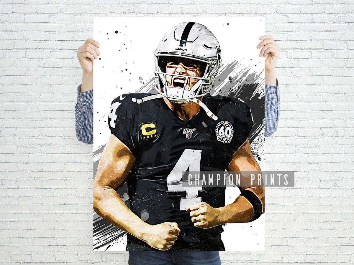 Derek Carr Poster American Football Print Kids Gifts Gym Man Cave Decoration Game Room Boys Playroom Decor Football Gifts Etsy