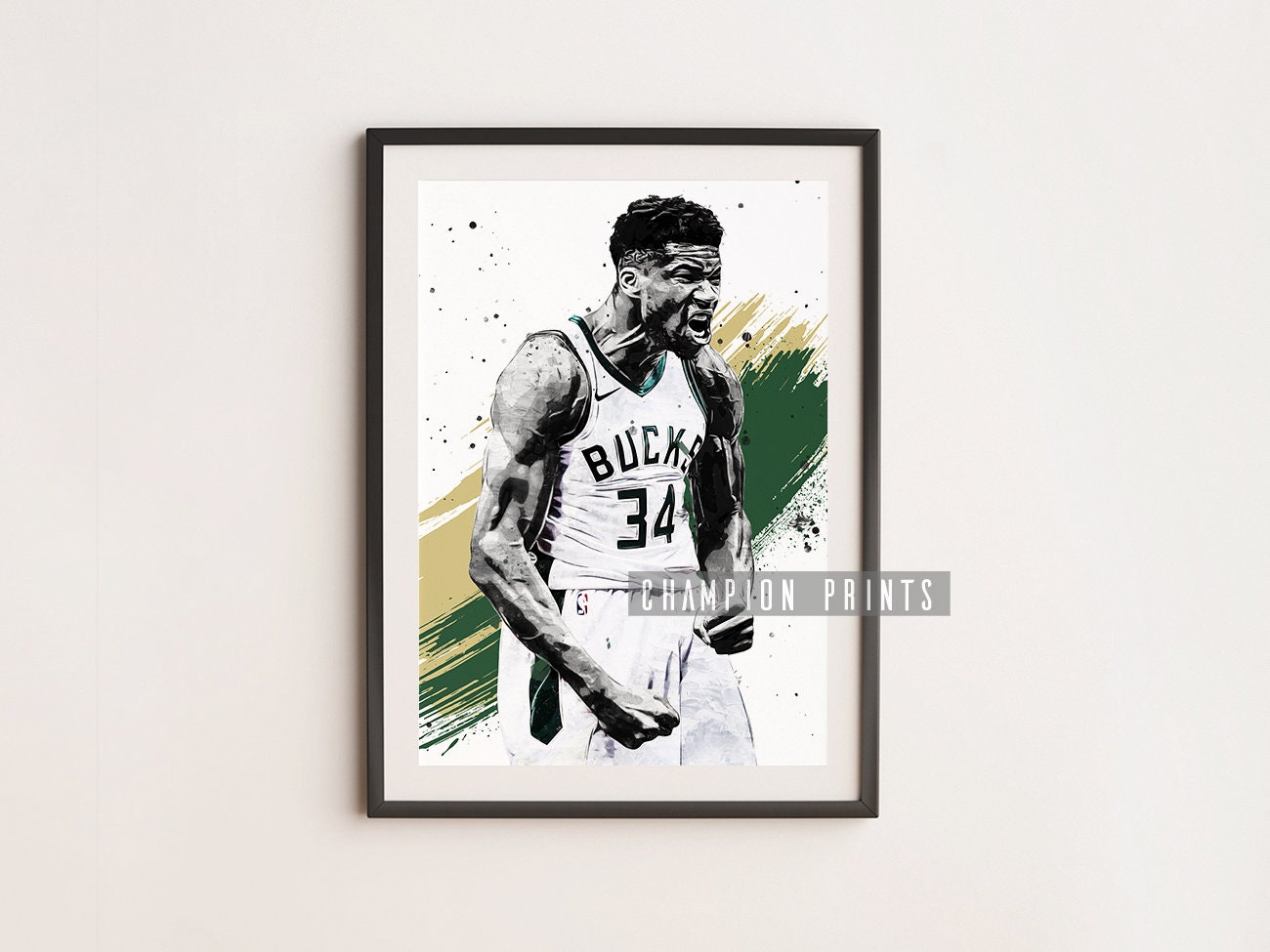 Buy Milwaukee Bucks Basketball Jersey Personalised Name Wall Art Online in  India 