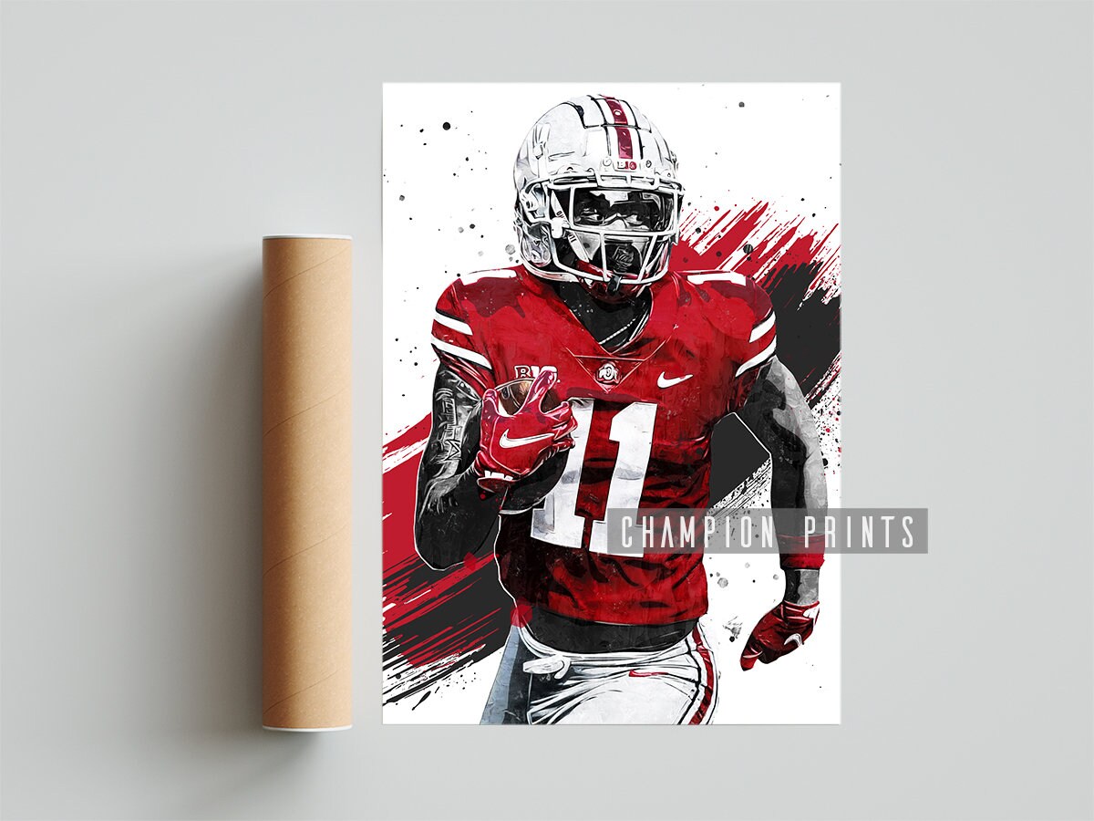 Jaxon Smith Njigba Poster, Ohio State Buckeyes Print, Kids Gift, Gym