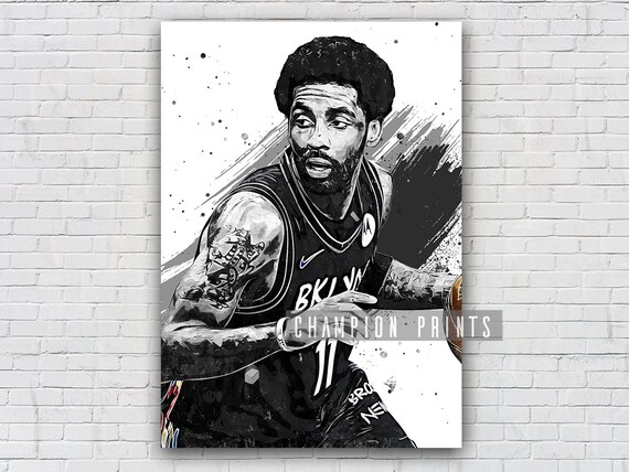 Kyrie Irving Poster Brooklyn Nets Print Kids Gift Gym Man Cave Decoration Basement Boys Playroom Decor Basketball Gifts Etsy
