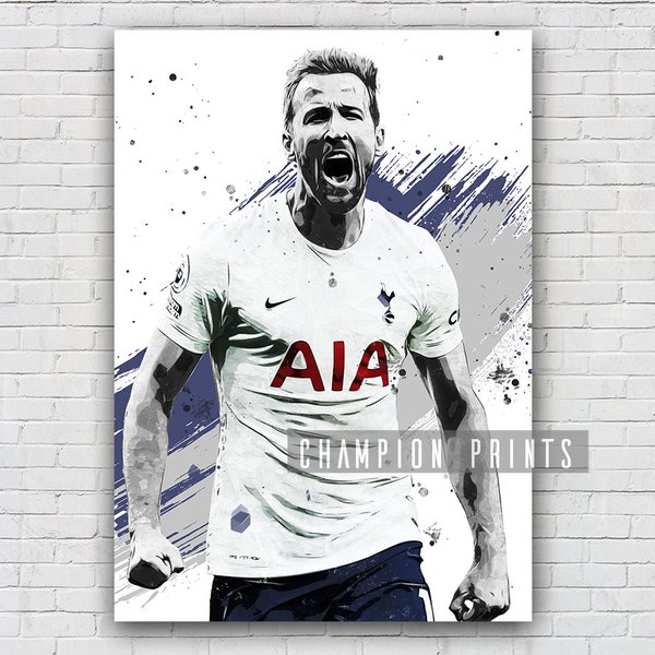 Harry Kane Poster, Fußball Leinwanddruck, Kinder Geschenk, Fitnessstudio, Männerhöhle Dekoration, Jungen Spielzimmer Dekor, Fußball Poster, England Spieler