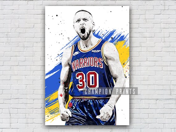 Stephen Curry basketball Player drawing print & Poster 