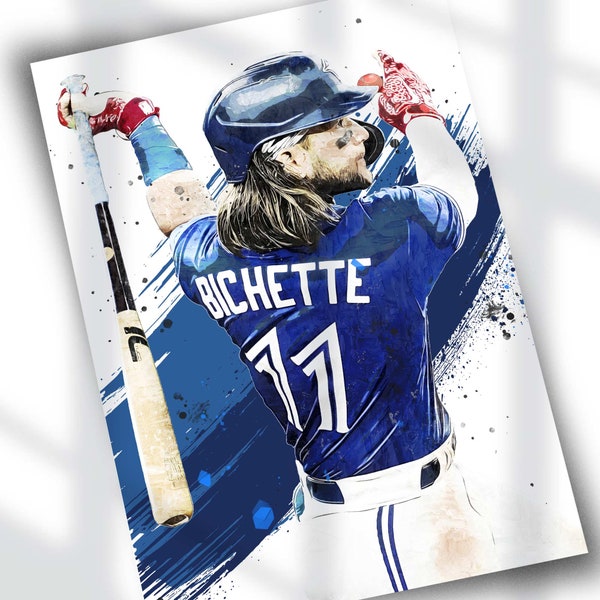 Bo Bichette Poster | Canvas Print for Baseball Fans | Unique Sports Wall Art | Birthday Gift Men | Baseball Poster