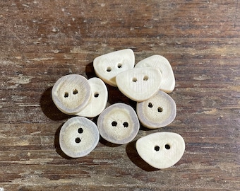 Lot of 10 Pieces - Handcrafted Deer Antler Buttons - FREE SHIPPING