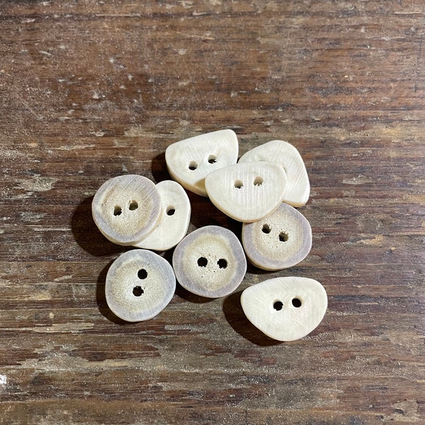 Lot of 10 Pieces - Handcrafted Deer Antler Buttons - FREE SHIPPING